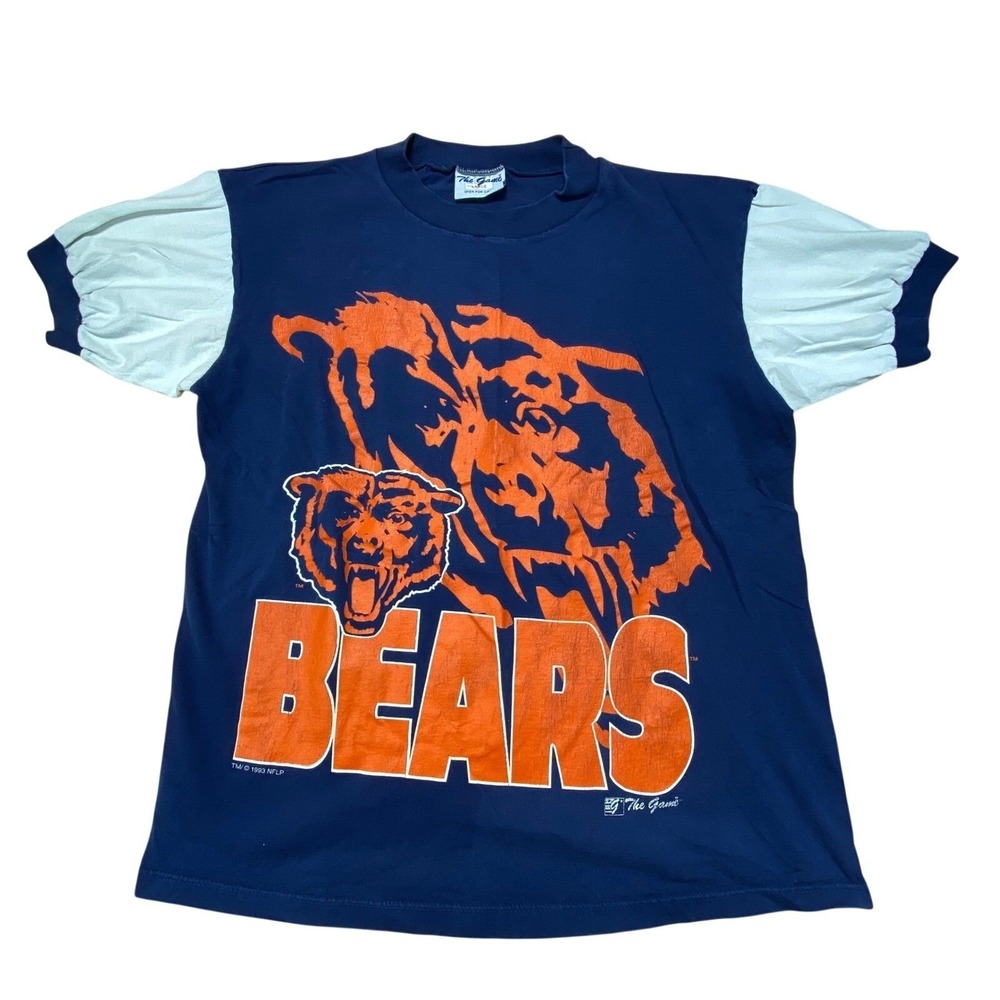 Vintage 1993 Chicago Bears T-Shirt The Game NFL Large USA Two-Tone